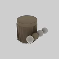 Elegant Beige Pleated Velvet Round Sofa Stool For Modern Living Room Home Decoration