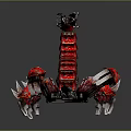 Sci Fi Character Mechanical Scorpion With Red Exoskeleton Metal Parts And Sharp Claws 3d model
