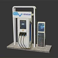 EV Station Structure With Charging Ports And Digital Display Screen 3d model