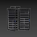 Black Industrial Server Rack With Open Door And Multiple Server Units