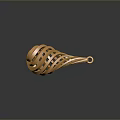 Gold Multi Layered Spiral Design Pendant With Metallic Shiny Finish Modern Fashion Accessory