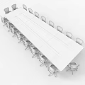 Modern Conference Table and Chair Conference Table 3d model