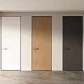 Modern Minimalist Flush Doors In White Wooden And Black With Sleek Design