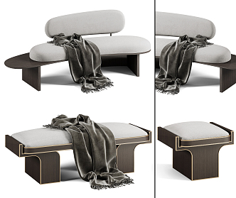 Modern combination sofa stool combination 3d model