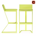 Sleek Black Leather Bar Stool With Metal Frame And Footrest