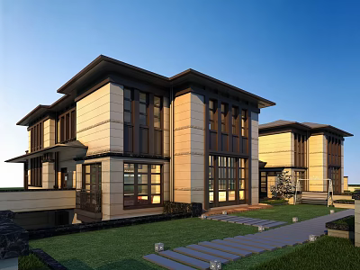 European-style single-family villa 3d model