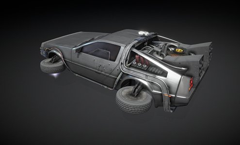 Modern flying car suspension car 3d model