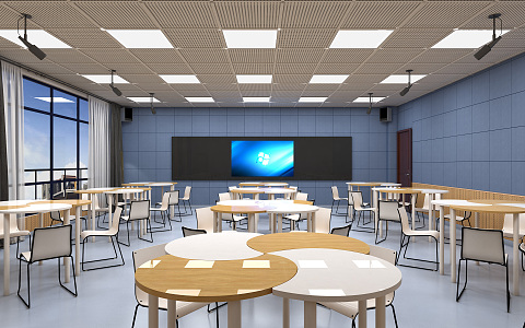 Modern Classroom Recording and Broadcasting Classroom 3d model