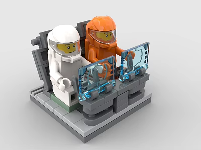 LEGO toy blocks spaceship console 3d model