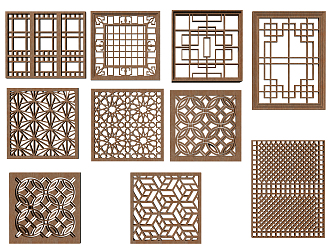 New Chinese-style openwork window grilles 3d model