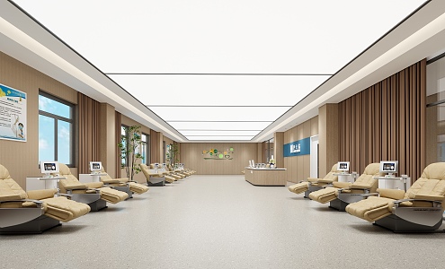 Modern Hospital Hall Hospital Blood Collection Hall 3d model