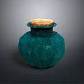 Green Ceramic Jar With Cork Lid For Home Decor And Storage 3d model