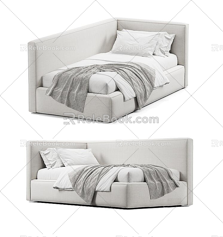 Modern Single Bed Children's Bed 3d model