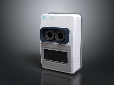 POLIX Smart Computer Device With Dual Cameras Display Screen And White Blue Design 3d model