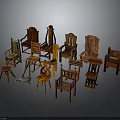 Diverse Wooden Chairs Furniture Collection With Various Styles And Different Designs