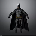 Batman 3D Model Featuring Gray Suit Black Cape And Yellow Utility Belt Standing Pose