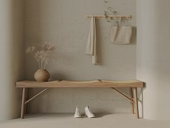 Modern Shoe Changing Stool Entrance 3d model