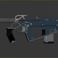 Teal Colored Tactical Gun With Metallic Components Scope And Ergonomic Grip