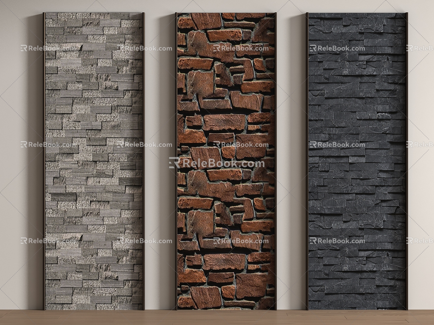 modern rubble wall molten rock 3d model