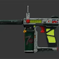Modern Toy Gun Design With Green Body Number 7 Logo Grip Barrel And Display Screen