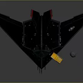 Military Stealth Aircraft Model With Yellow Ladder Black Body And Small Helmeted Figure