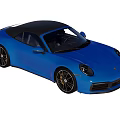 Blue Convertible Sports Car With Black Top And Stylish Black Wheels