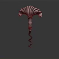 Decorative Metal Corkscrew Hardware Tool With Scalloped Top And Twisted Spiral Design