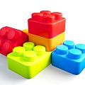 Cartoon Style Lego Kids Toy Theme Plastic Blocks 3d model