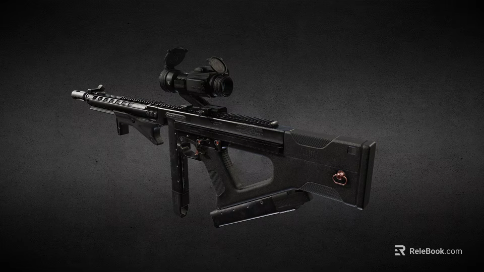 Modern Black Tactical Rifle With Mounted Scope And Ergonomic Grip Design 3d model