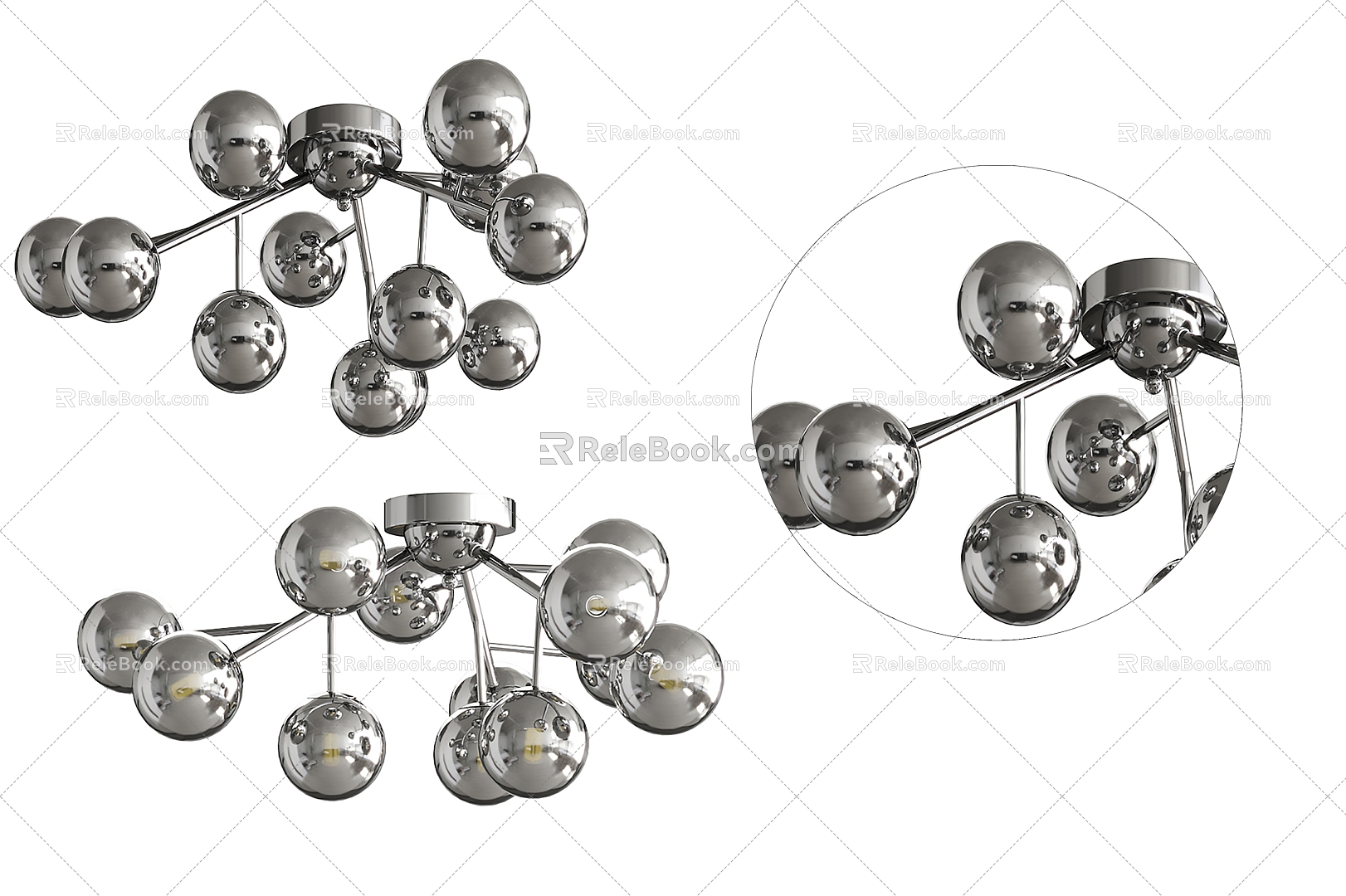 Modern Simple Stainless Steel Chandelier Chandelier Simple Chandelier 3d model