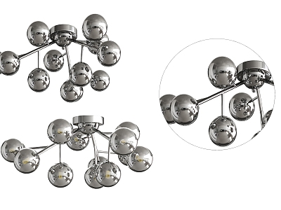 Modern Simple Stainless Steel Chandelier Simple Chandelier 3d model