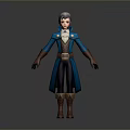 Animated Game and Movie Character With Gray Hair Blue Coat Brown Gloves and Boots
