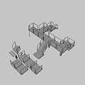 Heavy Duty Multi Level Industrial Platform Structures with Railings Stairs Support Frames and Grated Treads