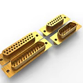 Industrial Connectors with Golden Finish Multiple Pins and Metal Construction for Electrical Use