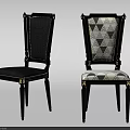 Elegant Black Frame Dining Chairs With Gold Accents Leather And Geometric Back Designs