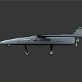 Gray Military Reconnaissance Drone With Long Wings Landing Gear And Logo