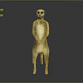 Standing Meerkat Statue with Tan Cream Coloring and Alert Upright Stance on Dark Background
