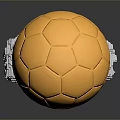 Shiny Golden Soccer Ball Shaped Decorative Equipment With Transparent Crystal Base