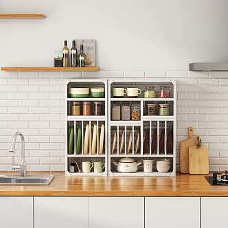 Kitchen Storage Rack Dish Seasoning Combination Dish Cabinet Seasoning Rack 3d model
