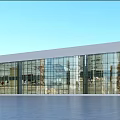 Modern Building Exterior Wall With Glass Curtain Facade And Reflective Transparent Design