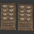 Pair of Vintage Wooden Chests of Drawers With Multiple Drawers And Metal Handles