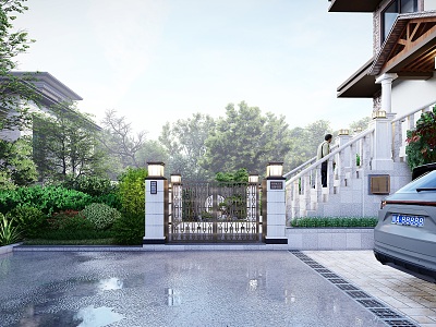 New Chinese Courtyard Garden model