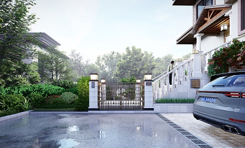 New Chinese Courtyard Garden 3d model