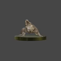 Game Movie Character Crocodile 3D Model With Green Base And Gray Background