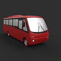 Red Modern City Bus With Sleek Design And Front Windshield View 3d model