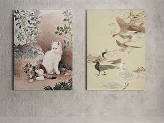 Chinese Animal Painting Hanging Paintings 3d model