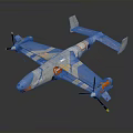Futuristic Aerospace Vehicle With Blue White Orange Colors And Propeller Design For Space Exploration