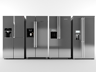 Modern refrigerator combination 3d model