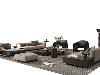 Italian Sofa Combination 3d model