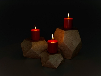 Modern candle red candle lamp 3d model